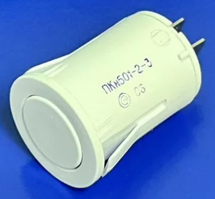 Кнопка подсветки 2PIN с фиксацией; БЕЛАЯ; "ПКн501-2-3" Россия; 1-2конт-OFF-ON, 0,05A 250V; материал: пластик; (d=25мм, h=34мм)