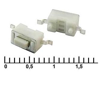 Микрокнопка прямоугольная тактовая, 2pin, 6x3,5x4,3мм, L=1,3мм, SMD (IT-1101NE-S)