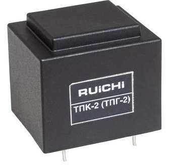 Трансформатор 220V 9V / 280ma (2.52W) 4pin (6pin) 27х32х30мм (ТПК-2/ТПГ-2) (Залитый)