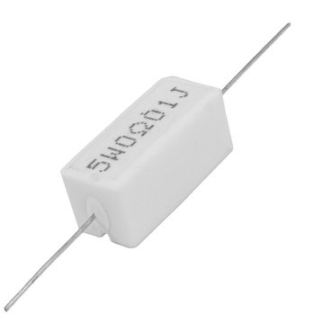 РЕЗИСТОР 5W        0.01 OM керамика SQP5 RX27-1 (Замена ПЭВ, С5-35, С5-37) (Размеры 22х9,5х9мм)