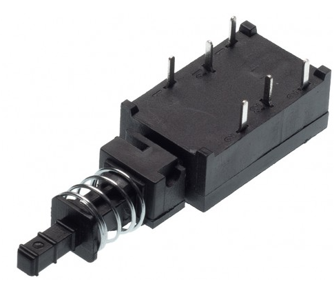 Выключатель Кухонных вытяжек, 6pin, OFF-ON с фиксацией, AC 220/250V 4.0A, корпус: черный (KDC-A08, JD01 PWL-2P2T)