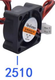 Вентилятор компьютерный DC12V, 25x25x10мм, 5 лопастей, разъем: фишка-2pin, 2pin IdeaFormer, пластик