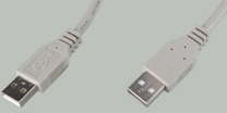 КАБЕЛЬ USB >USB AM-AM 1,0м (0,9м)  Круглый; Черный;
