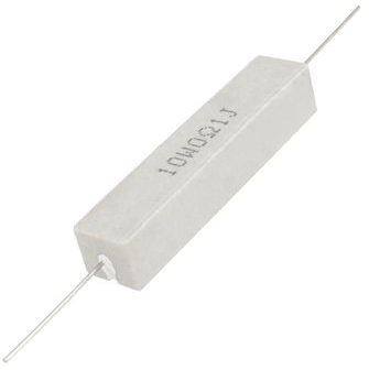 РЕЗИСТОР 10W        0.1 OM керамика SQP10 RX27-1 (Замена ПЭВ, С5-35, С5-37) (Размеры 48х9,5х9мм)