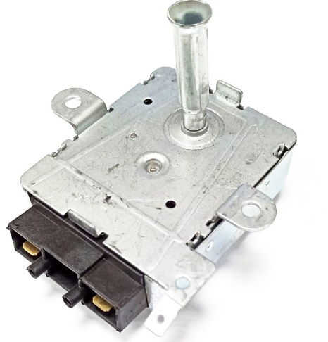 Двигатель вертела гриля духовки KXTYZ-1  220В-240В, 0.03A 6W, 2pin под клемму 6,3мм, корпус метал, 80х65мм (2-3 об/мин)