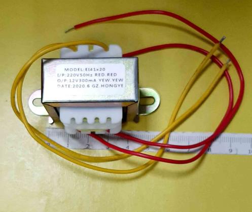 Трансформатор 220V 12V / 300mA (0.3A) (EI41*20) 3.6W (43х39х34) китай ( крепление 52мм) 4pin , Красн-220V , Желт.-12V Трансформатор 220V 12V / 300mA (0.3A) (EI41*20) 3.6W (43х39х34) китай ( крепление 52мм) 4pin , Красн-220V , Желт.-12V