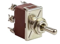 Тумблер, 6pin, 2xON-OFF-ON с фиксацией, AC 220/250V 15A, под гайку М12, под винт, 32,8x19,2x19,6мм, нормально замкнут, корпус: коричневый (KN-1322 S)