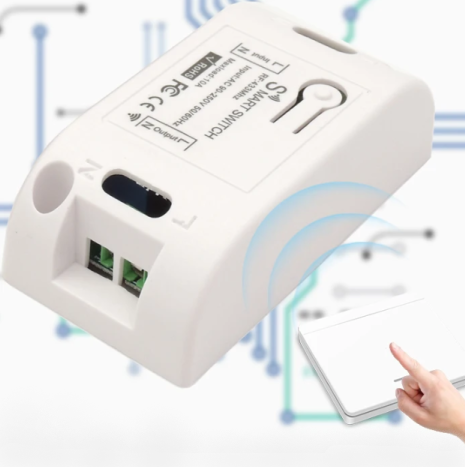 РАДИОРЕЛЕ Smart Switch KR2201 Smart Life RF:433MHz для Умного выключателя АС=220V; до 10A  2000-2200W; арт серии 55076 Поддержка кода EV1527/PT2262 