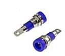 Разъем розетка (гнездо) на корпус с гайкой ZP-009/Z009 2mm синий (Panel-mount Socket, BLUE) (ось с отверстием)