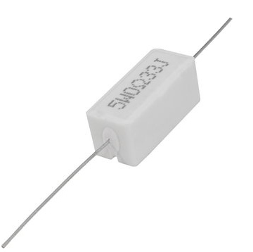 РЕЗИСТОР 5W        0.33 OM керамика SQP5 RX27-1 (Замена ПЭВ, С5-35, С5-37) (Размеры 22х9,5х9мм)
