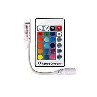 Контроллер RGB с RF-пультом: 12A, мини, DC5-24V, 60-288W, 4pin(3 канала по 4A) (Пульт -24кн.) Расстояние: 8-15метров; Раб.темп: -20*С...+60*С; Цвет: б