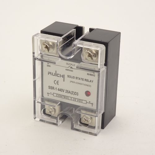 Твердотельное реле (SSR) однофазное, SSR-1 440V 25A(Z)D,   25A, 440V AC, управл. сигнал: 3-32V DC