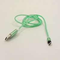 Кабель USB 360 LED Micro 1000mm Green (магнитный 360 градусов)