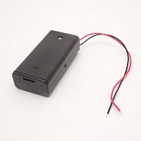 КЕЙС ДЛЯ 2 БАТАРЕЕК AA черный ЗАКРЫТЫЙ BH638 (2х1) с выкл.