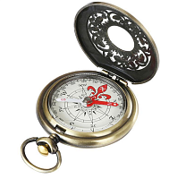 КОМПАС (карманные часы); шкала вращающегося лимба проградуирована в градусах с ценой деления 1°; D=45мм; цвет корпуса: бронза; материал корпуса: метал