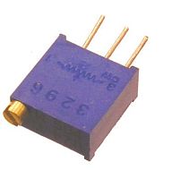 РЕЗИСТОР подстроечный 3296W 100K 78017 3pin (вертик. монтаж под отвертку шлиц сверху)