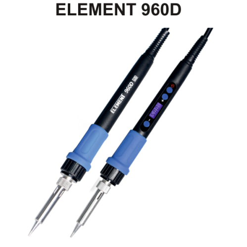 ПАЯЛЬНИК  60W  220V с LCD диспл. электронная регул-ка  t-ры ( 200-450C ); ELEMENT-960(D), Кнопки регулировки темп-ры и вкл/ выкл. на ручке;  фото 2