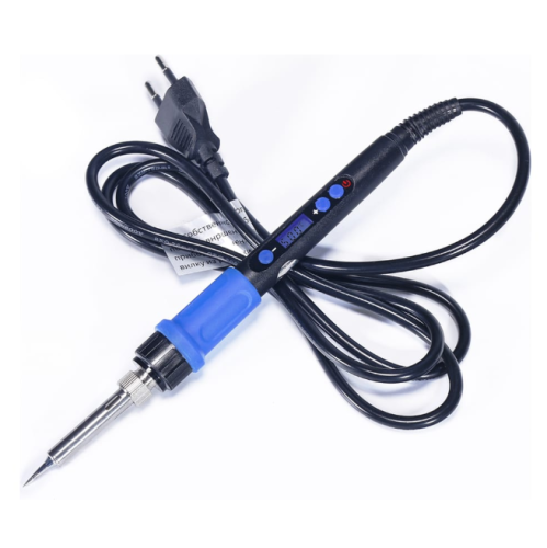 ПАЯЛЬНИК  60W  220V с LCD диспл. электронная регул-ка  t-ры ( 200-450C ); ELEMENT-960(D), Кнопки регулировки темп-ры и вкл/ выкл. на ручке; 
