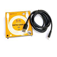 КАБЕЛЬ USB-AM / USB x Type-C (штекер) 1.0М "A910" 5A (быстрая зарядка 3.0); круглый; гибкий в резиновой изоляции; d=4мм; цвет: черный 
