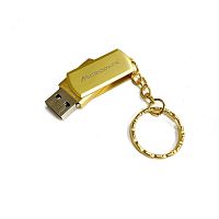 Flash drive USB 2.0   32GB "MICRODATA"; Скорость чтения данных:18 MB/s/ Скорость записи данных:10 MB/s; Цвет: серебристый/золотой; Материал: металл, с