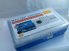КОНСТРУКТОР электр. "СМАЙЛ  МАСТЕР  ARDUINO  Start" ( СТАРТ )  ( более 150 проект. )  Модуль Arduino UNO R3; каб.USB; гибк.проводники(набор); 5 кнопок