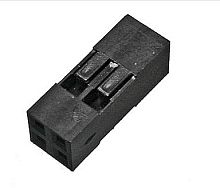 Разъем BLD-4 4pin двухрядный с контактами (гнездо на кабель) 2х02 с конт. 2,54 мм