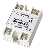 Твердотельное реле (SSR) однофазное, SSR-40DA-H,   40A, 90-480V AC, управл. сигнал: 3-32V DC