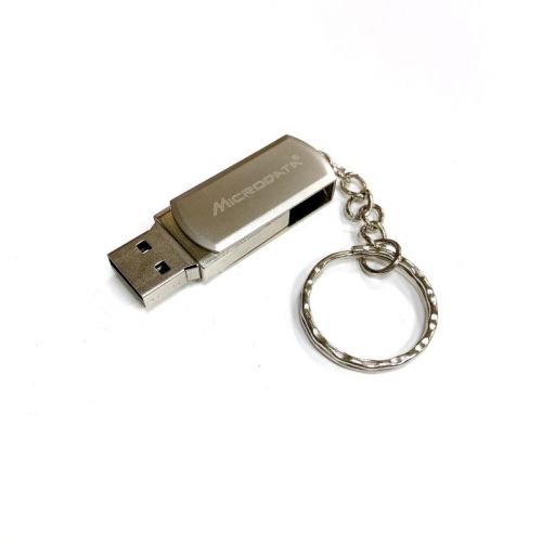 Flash drive USB 2.0   64GB "MICRODATA"; Скорость чтения данных:18 MB/s/ Скорость записи данных:10 MB/s; Цвет: серебристый/золотой; Материал: металл, с фото 2