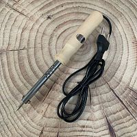 ПАЯЛЬНИК  25W  220V  SMARTBUY ( Ручка- дерево. ); нихромовый нагреватель; стальное жало (в форме "конуса"); d=3,4мм; t рабоч: до 300°C; L провода - 1м