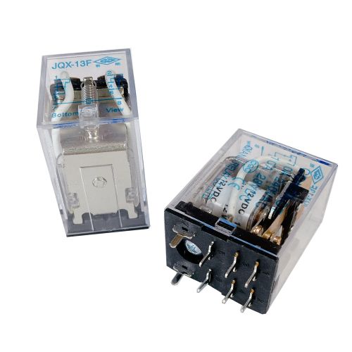Реле э/м DC12V 10A 8pin, пайка (PCB), Контакты: 2 перекл.группы (2С) (28VDC/10A; 240VAC/10A) 28x21x35мм (JQX-13F-12VDC) фото 2