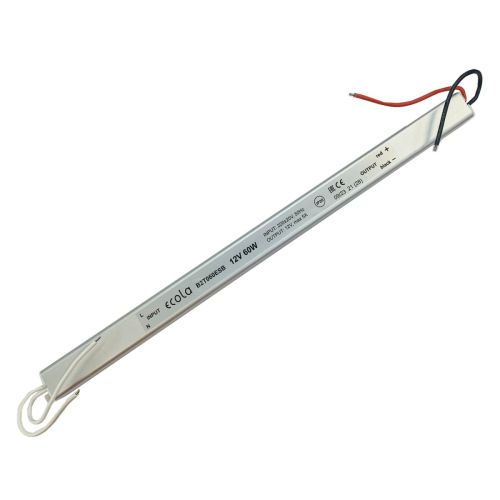 Блок питания для св/д техники, 12V, 5.0A, 60W, два провода, мебельный (длинный), 293x18x18мм, IP22, вх: AC 220-250V, вх. разъем: два провода, металл фото 4 Блок питания для св/д техники, 12V, 5.0A, 60W, два провода, мебельный (длинный), 293x18x18мм, IP22, вх: AC 220-250V, вх. разъем: два провода, металл фото 4