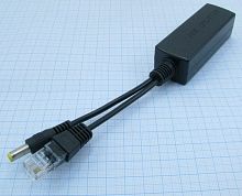 Сетевой коммутатор Сплиттер-POE-101, IEEE 802.3af/at, 10/100Мб/с, Напряжение PoE 44-57V, Питание (на выходе) 12V-1A-2A ,  габариты( 85х29х24мм)    