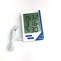 ТЕРМОМЕТР/ГИГРОМЕТР ЦИФР. KT908 Функции: Дата, часы, будильник, измерения °C/°F. Диапаз.t: уличн.-50..+70°C/комн.-10..+50°C; отн.влажн.в помещ: 20%..9