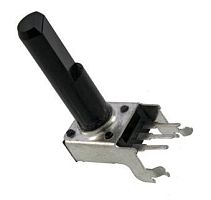 РЕЗИСТОР перем 1K МОНО горизонт. RS09-R-30 пласт. вал 22мм х 6мм ручка п/круг