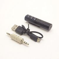 Приемник Bluetooth-гарнитура v4.1Музыка без проводов для авто и дома BT-801 стерео 2,4GHz Дальн: до 10м; шнур USB -microUSB, перех.3,5 мм шт,Li-Ion- а