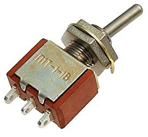 Тумблер, 3pin, ON-ON, AC 220V 5.0A, под пайку, 12x7x10мм, L=14мм (П1Т-1-1в)