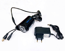 ВИДЕОкамера Наружная TA-758 Tasco PAL 1000TVL 3,6мм-92гр./ИК-подсв:24LED(20м) кронштейн/козырек/-20°C..+50°С/+Б.П.(12V 1000mA) Черная (75х50мм) 