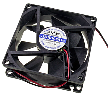 Вентилятор компьютерный DC12V, 80x80x25мм, 7 лопастей, 2000об/мин., подш. скольжения, 2pin, 0.1A 1.2W JF0825S1L-001-065R, пластик