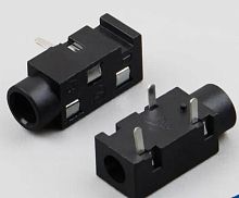 ГНЕЗДО 3.5 MM НА ПЛАТУ 3-PIN 14х6х5, монтаж DIP/SMD, PJ-320B/ CKX3-3.5-26, 30V, 500mA