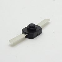 Кнопка прямоугольная для фонарика, 2pin, ON-OFF с невидимой фиксацией, 30V 1.0A, под пайку, 17x12x9мм, нормально замкнут, корпус: черный (PBG4)