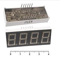 Индикатор цифровой KEM- 5461AG зеленый 7-сегм. 12pin (50х20х7мм) (общий Катод) 4-разрядный 69171