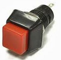 Кнопка квадратная, 2pin, ON-OFF с фиксацией, AC 220/250V 2.0A, под гайку М10, нормально замкнут, корпус: красный (PBS-21A)