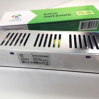 Блок питания для св/д техники, 12V, 12.5A, 150W, разъем под болт, Strait (узкий), 185x40x32мм, IP22, вх: AC 110/220V, вх. разъем: разъем под болт, мет