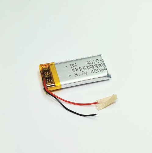 АККУМУЛЯТОР LP 402035-PCM (35х20х4,0мм) 3,7v 400mAh Li-Pol (с платой защиты- PCM), (элемент) провода под пайку 