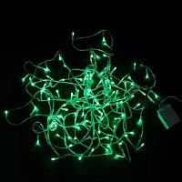 Гирлянда св/д цв:ЗЕЛЕНЫЙ 100LED дл=9м "Нить"; 8 программ свечения AC220v/ Контроллер 100 Led 