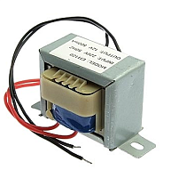Трансформатор 220V 12V  / 300mA (0.33A) (EI41*26) 4W (43х45х35) китай ( крепление 52мм) 4pin , Красн-220V , Син.-12V    