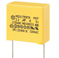 Конденсатор помехоподавляющий К 2.2 mkF 275VAC P27.5