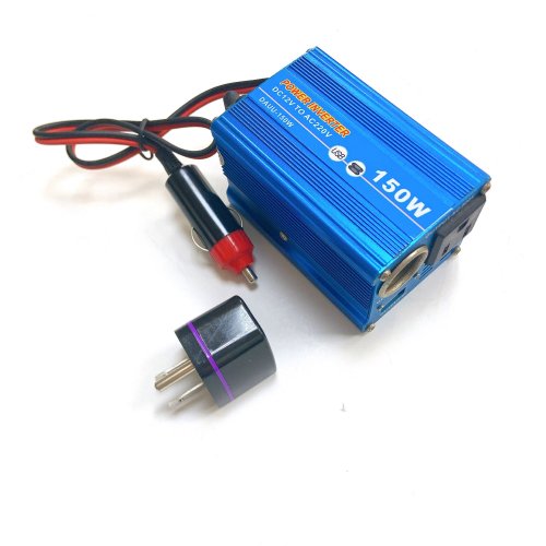 Инвертор автомобильный Uвх.= 12V; Uвых.= 220VAC; Мощность: 150W, корпус-металл; от прикуривателя; с охлаждением
