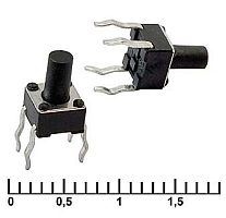 Микрокнопка квадратная тактовая, 4pin, 4,5x4,5x7мм, L=5мм (IT-1109A)