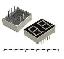 Индикатор цифровой KEM- 5261AG зеленый   7-сегм. 10pin (25х19х7мм)  (общий Катод) 2-разрядный